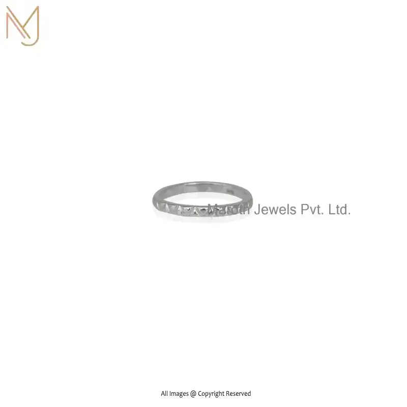 925 Silver Natural Silver Plated Designer Bling Band Ring Manufacturer