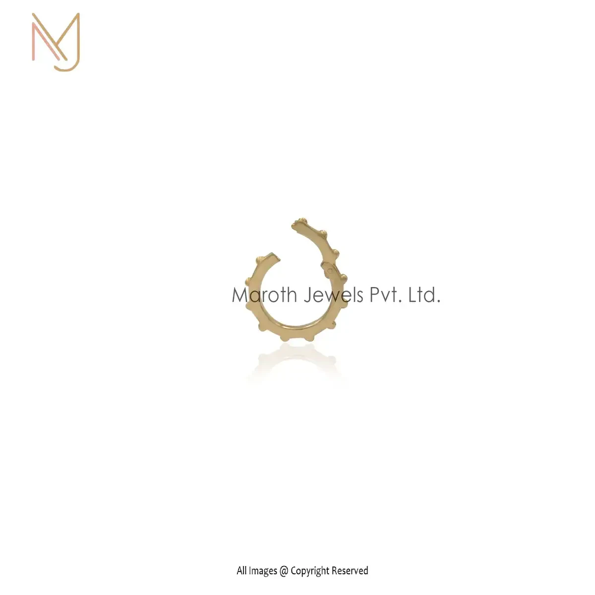 14K Gold Round Small Balls Supplier Charm Holder Jewelry Manufacturer