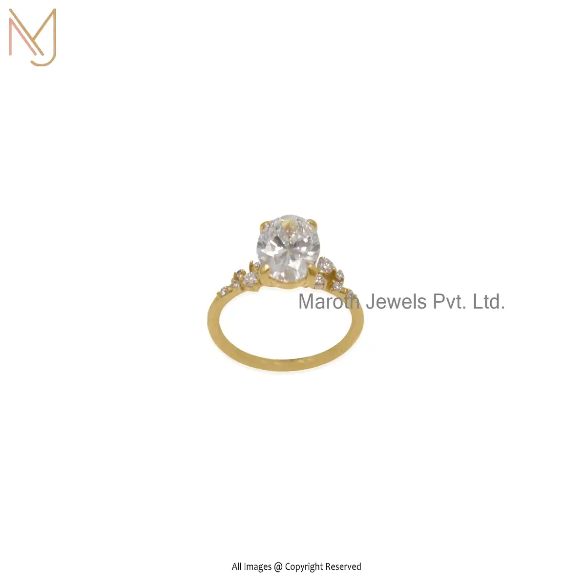18k Yellow Gold with VS 1 D Color Lab diamonds Manufacturer