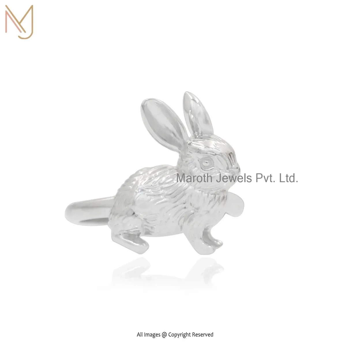 14K Rose Gold White Gold Rabbit Ring Jewelry Supplier