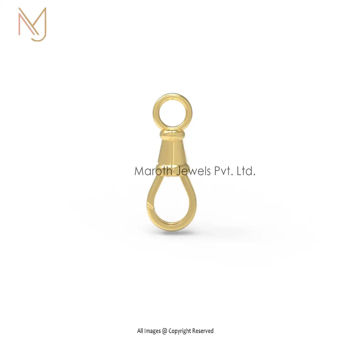 925 Silver Yellow Gold Swivel Push Lock Custom Jewelry