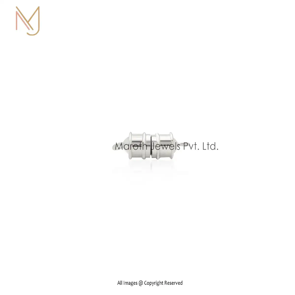 925 Silver White Gold Plated Magnetic Clasp Handmade Jewelry Manufacturer