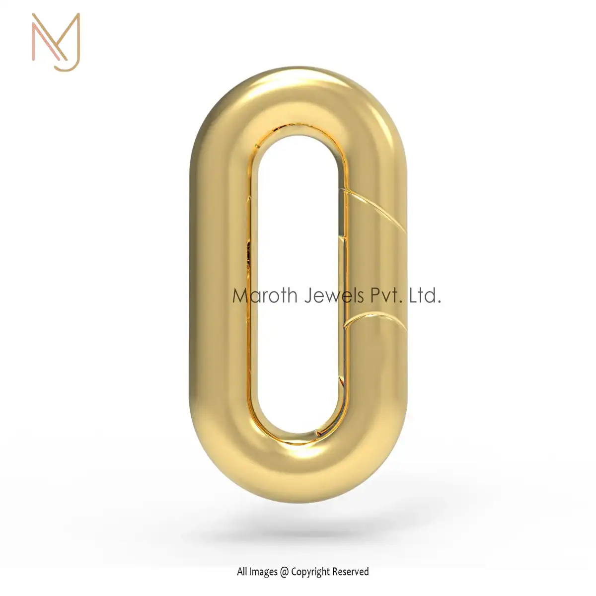 Wholesale 18K Yellow Gold Push Lock Charm Holder