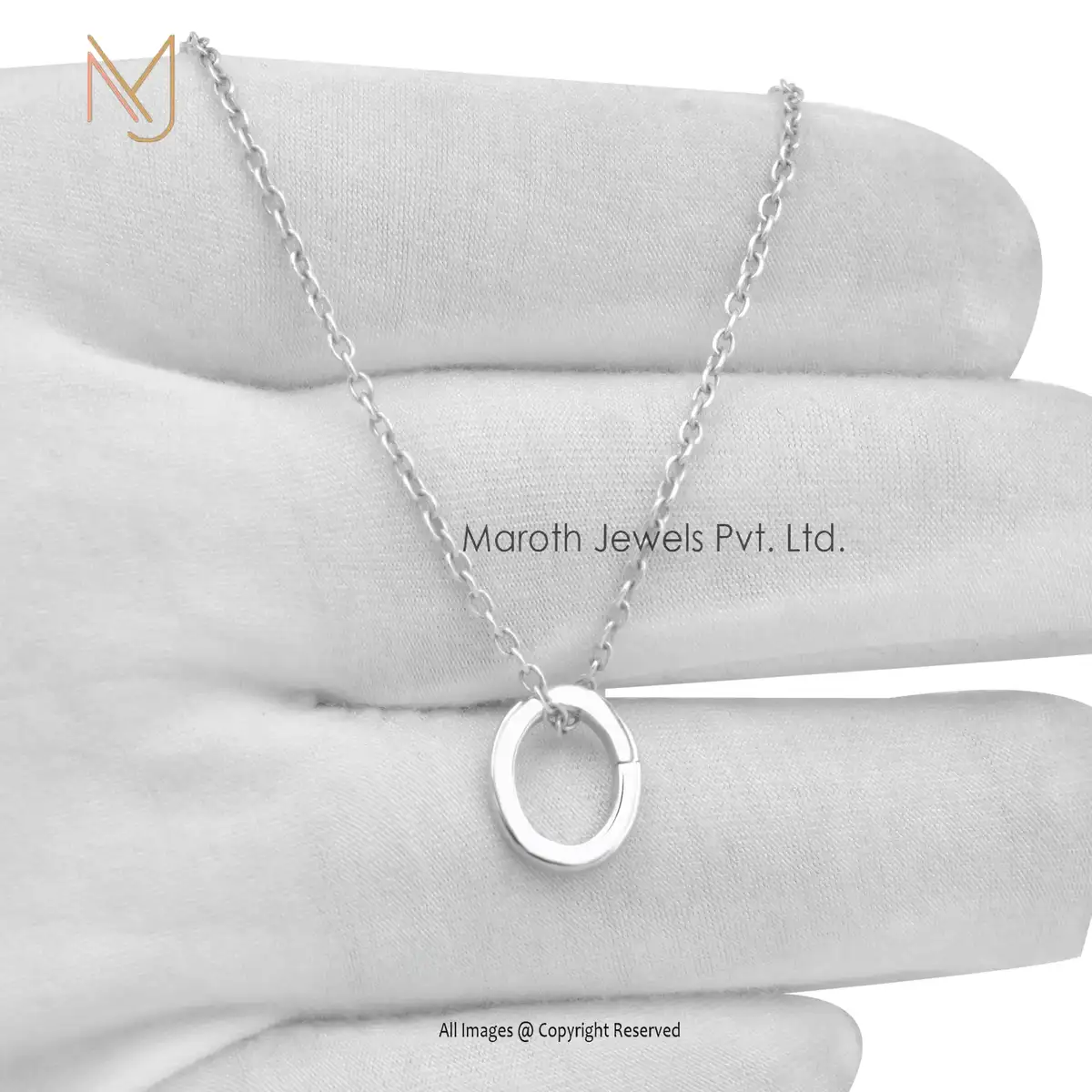 925 Silver Yellow Gold Plated Supplier Oval Charm Holder Manufacturer
