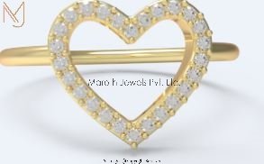 925 Natural Silver Pave Diamond Heart Shape Ring Jewelry Manufacturer
