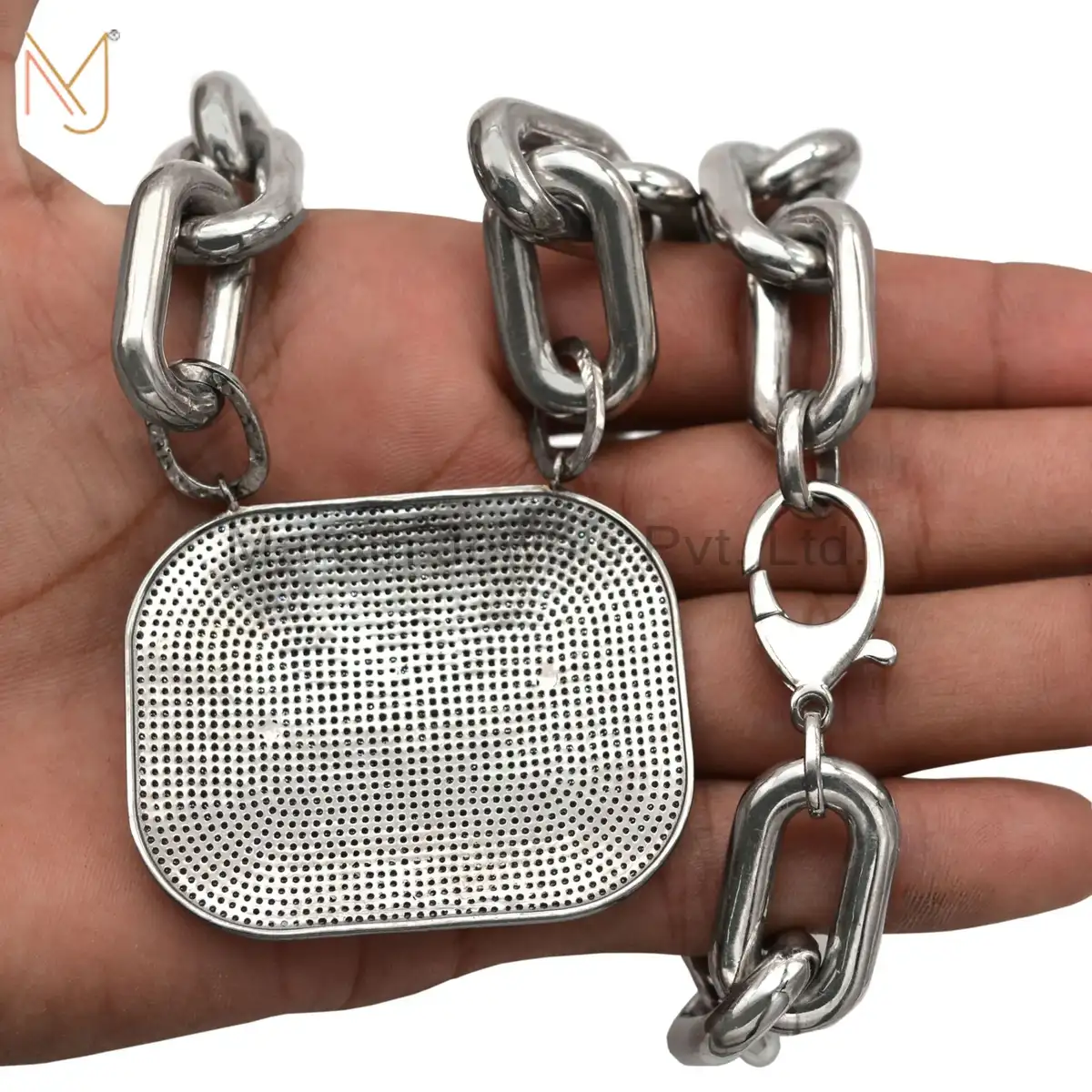 925 Silver Natural Silver Pave Diamond Pendant Jewelry Manufacturer
