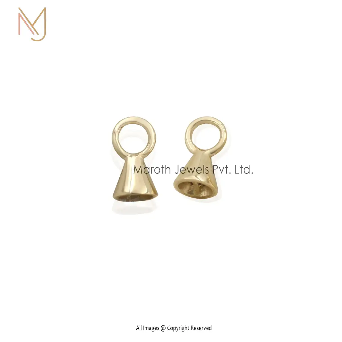 14K Yellow Gold Connector Charm Holder Manufacturer