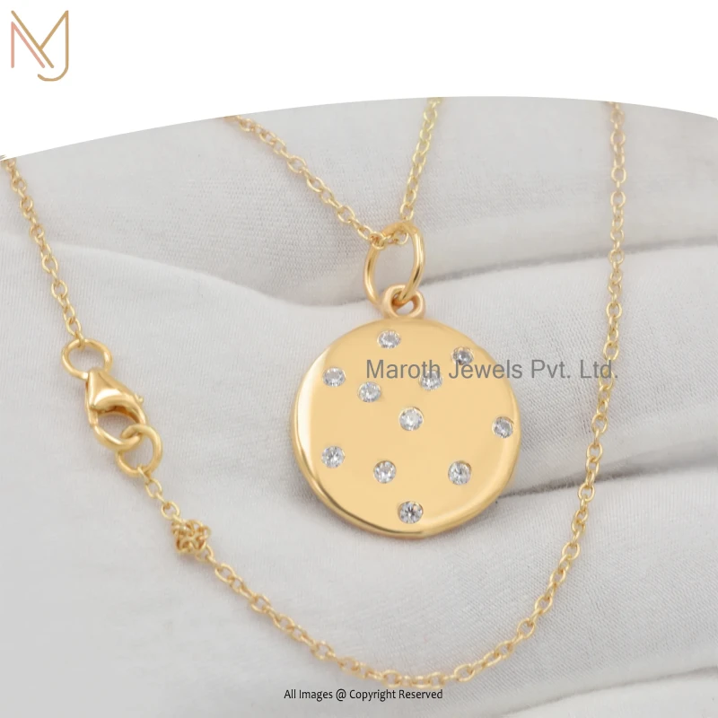 925 Silver Yellow Gold Plated Turquoise Gemstone Disc Locket Pendant Manuacturer