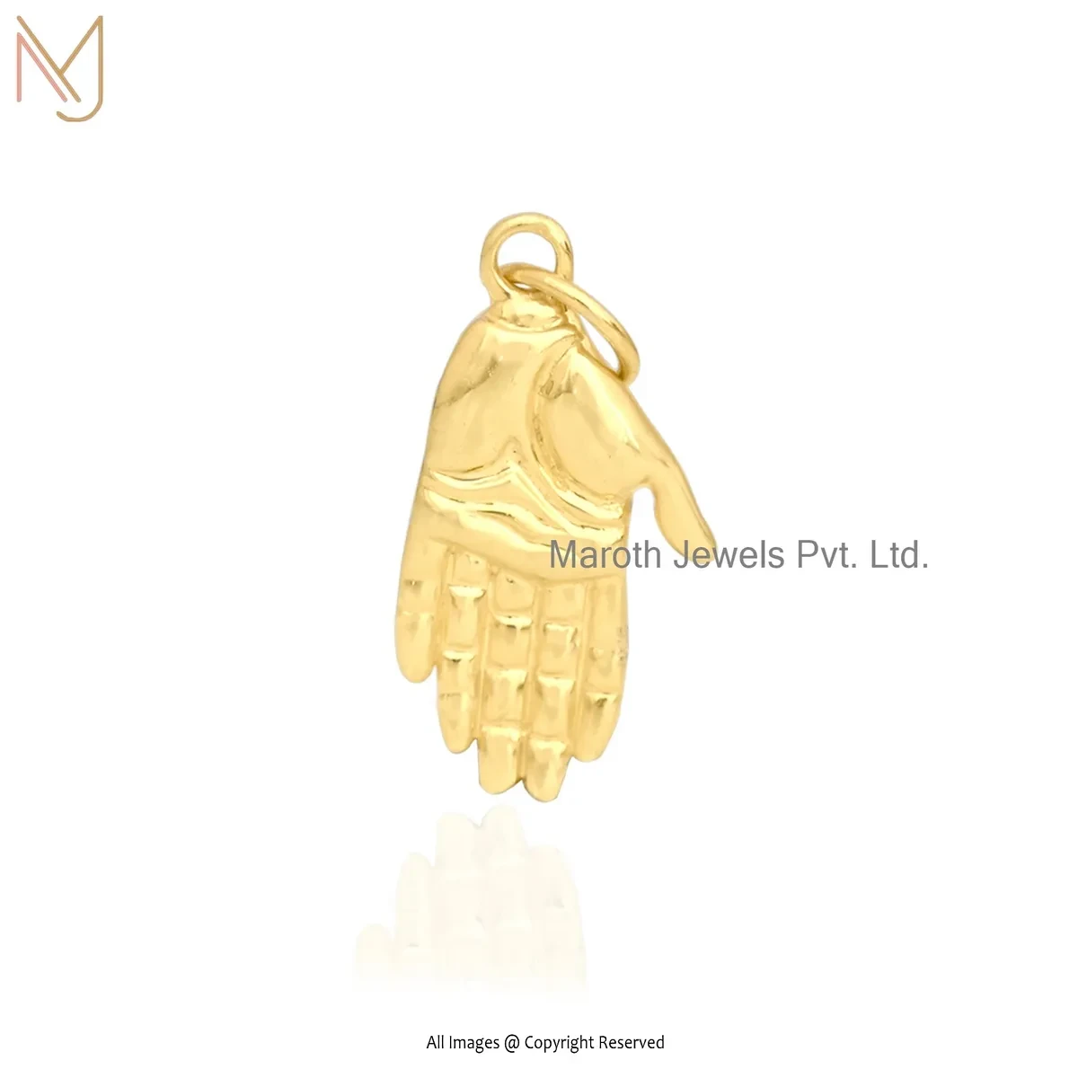 925 Silver Yellow Gold Plated Figa Hand Charm Pendant Manufacturer