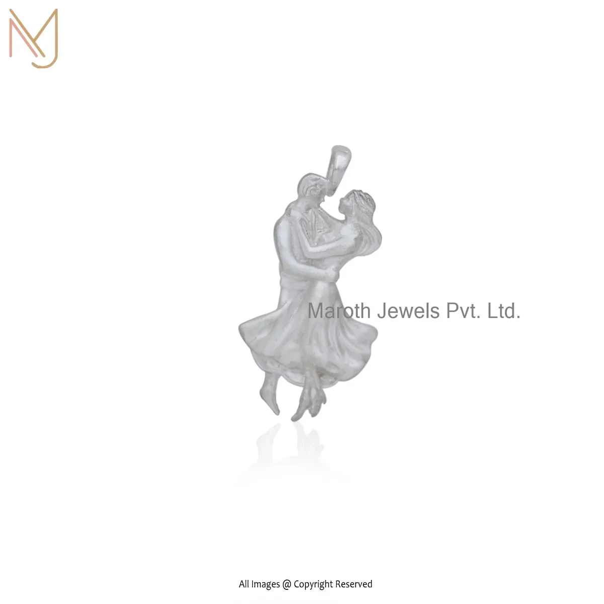 925 Silver Natural Silver Plated Couples Pendant Custom Jewelry