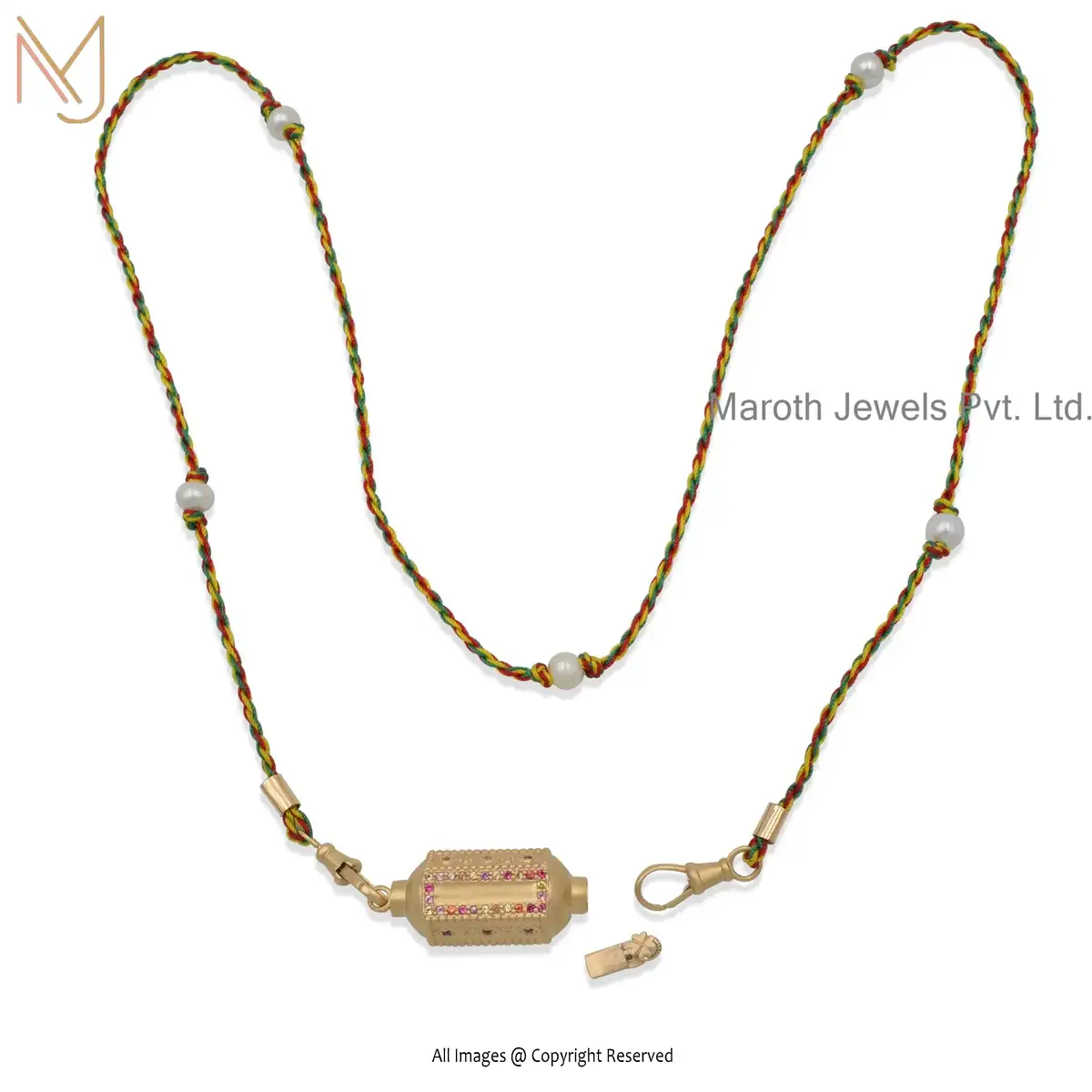 925 Silver Yellow Gold Multi Sapphire Necklace Handmade Jewelry Manufacturer