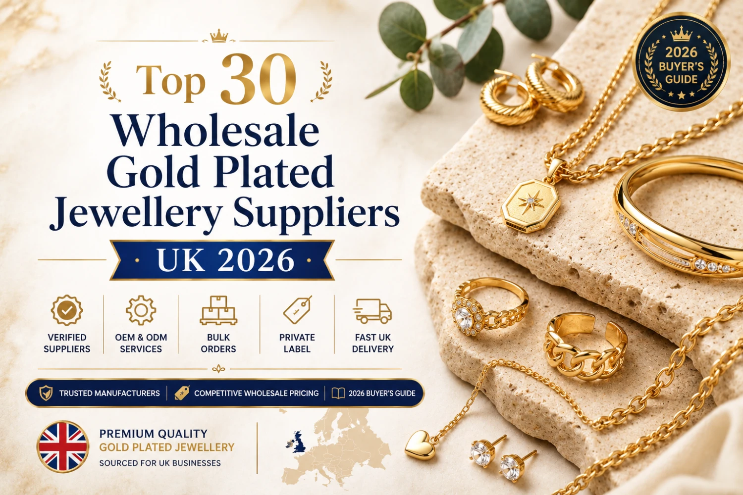 Top 30 Wholesale Gold Plated Jewellery Suppliers in the UK