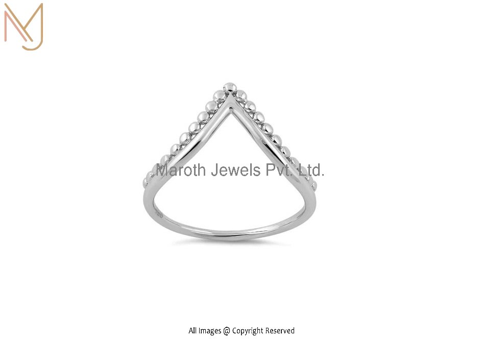 Sterling Silver V Shape Beads Ring manufacturer