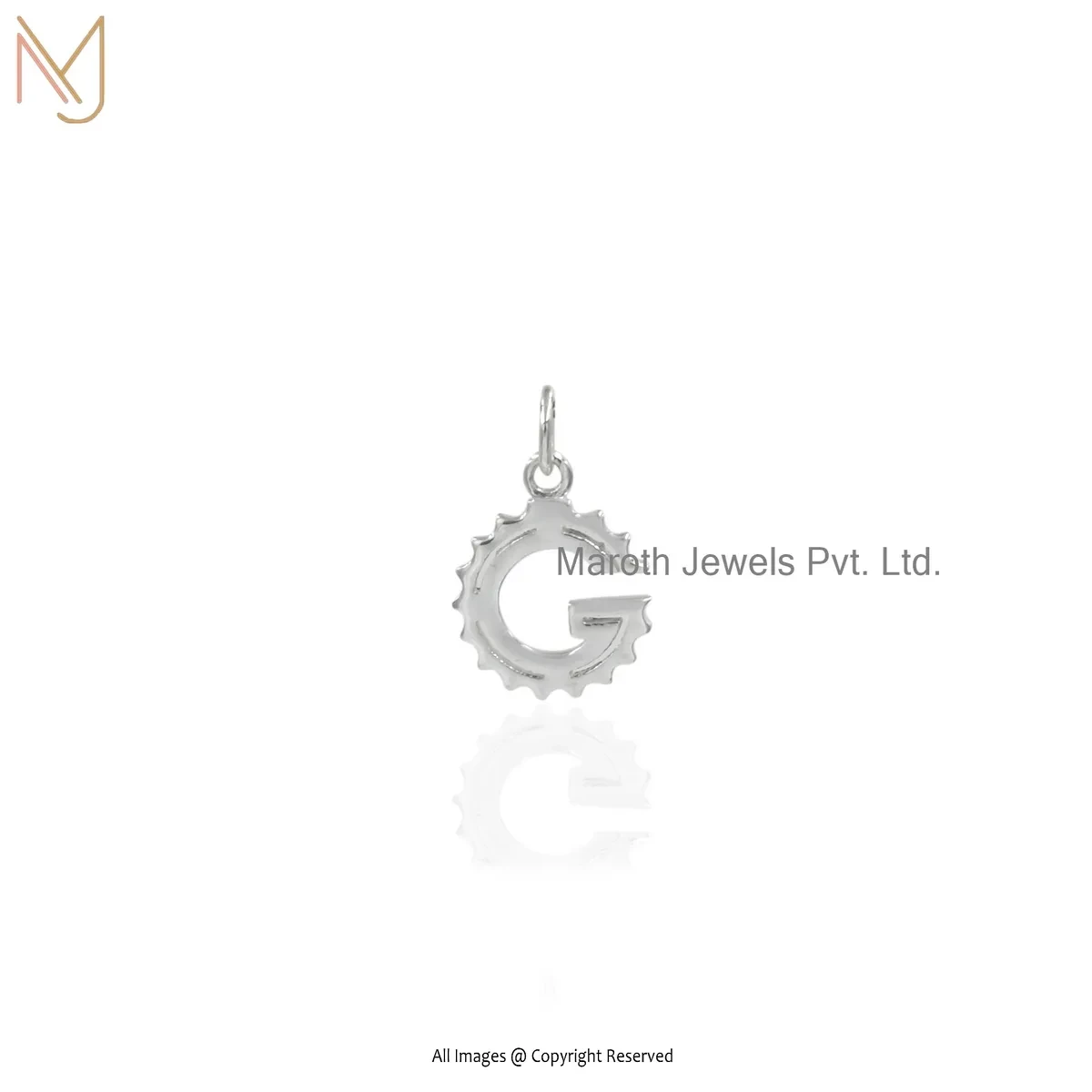 925 Silver Natural Silver Plated Alphabet Letter Pendant Custom Jewelry