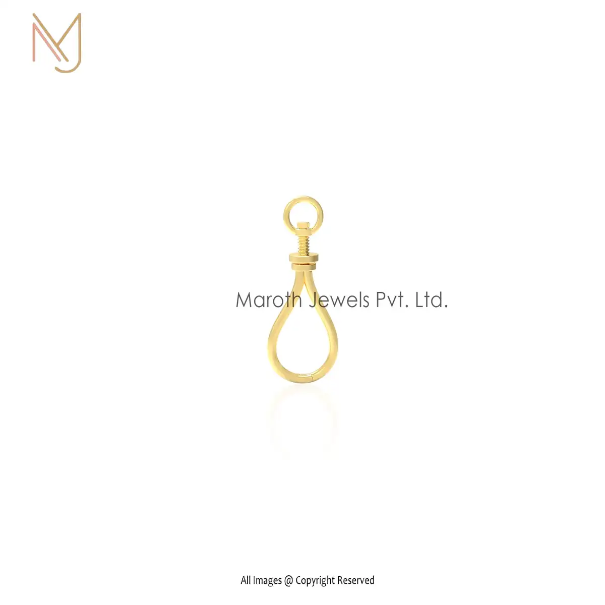14K Yellow Gold Enhancer Lock Findings Handmade Jewelry Wholesale