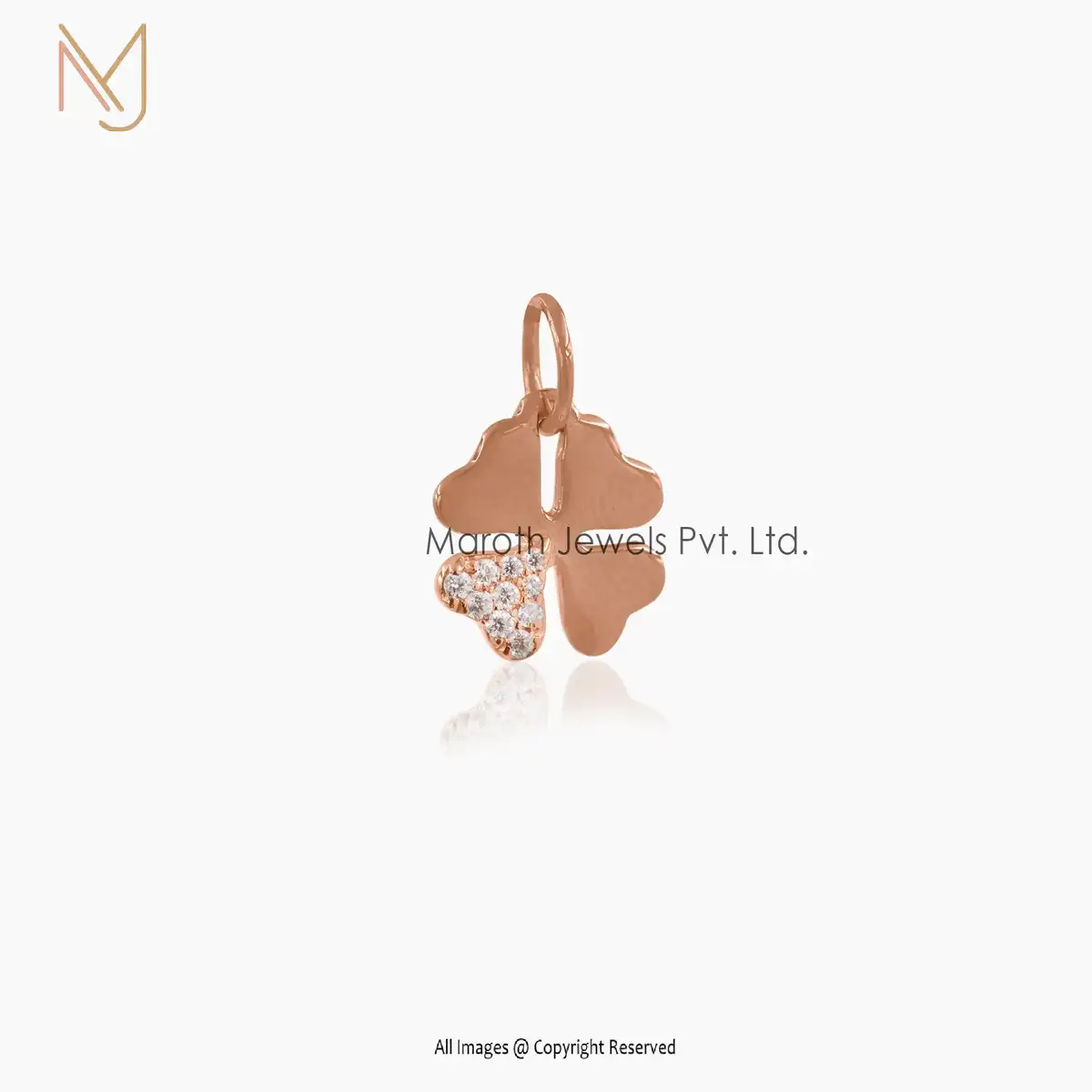 925 Silver Rose Gold Moissanite Four Leaf Clover Pendant Manufacturer