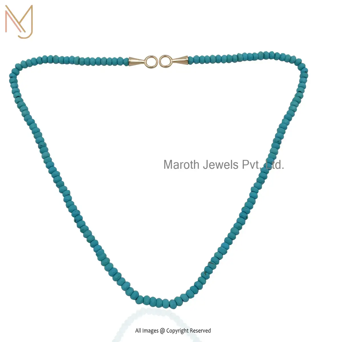 14K Yellow Gold Lapis Lazuli Beads Chain Necklace Manufacturer
