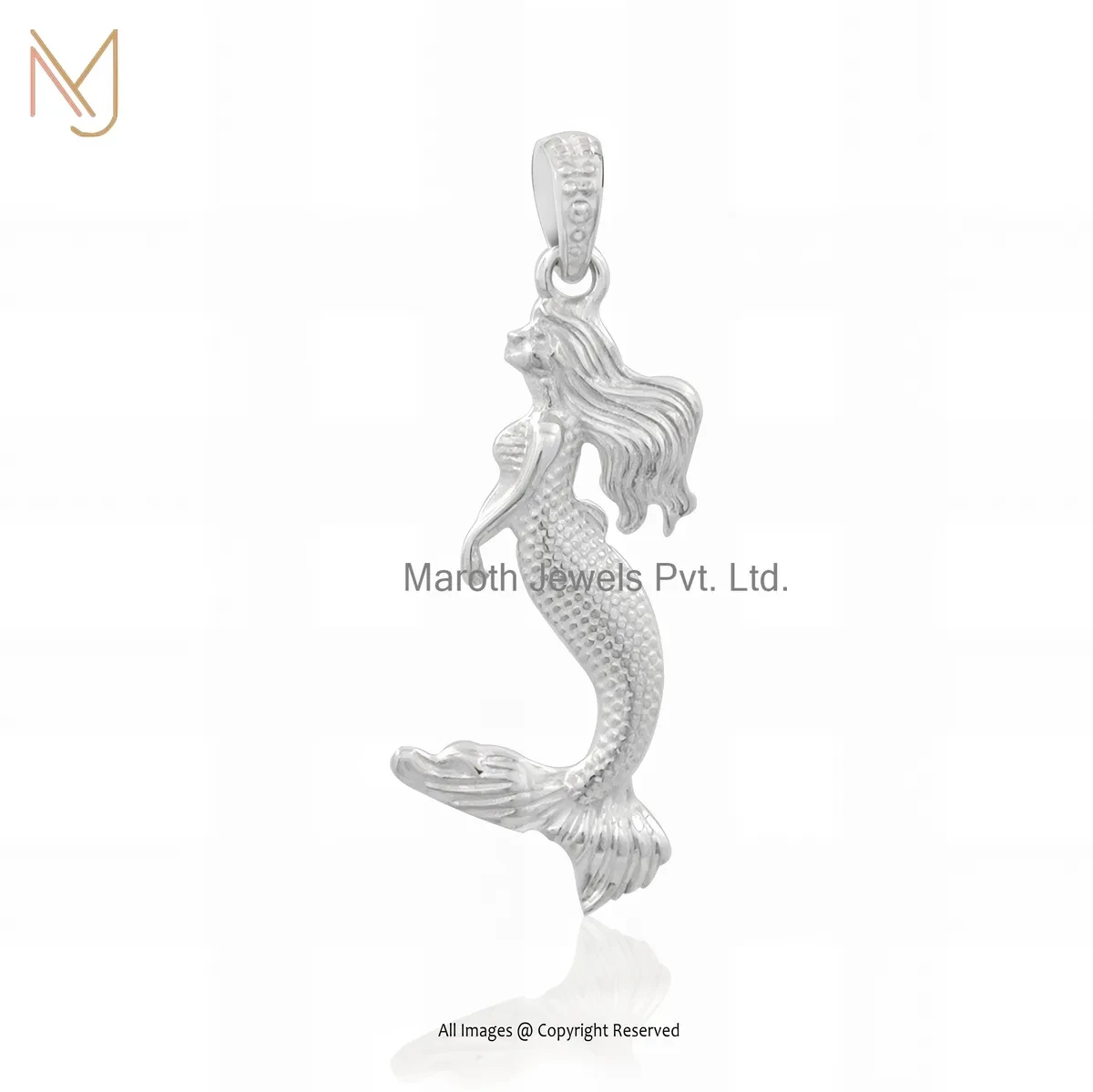 925 Silver Natural Silver Plated Mermaid Pendant Jewelry Supplier