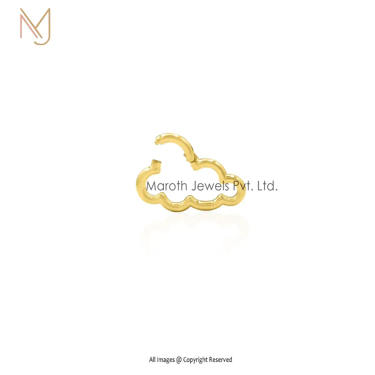 Wholesale 14K Yellow Gold Cloud Charm Holder