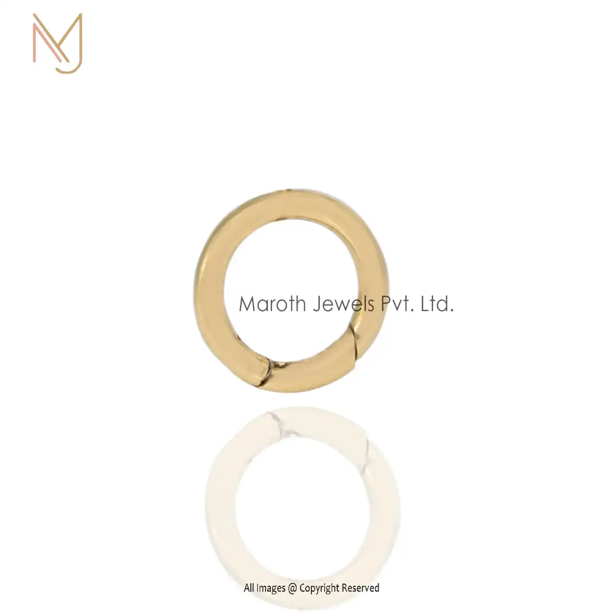 14K Yellow Gold Round Enhancer Lock Findings Jewelry Manufacturer