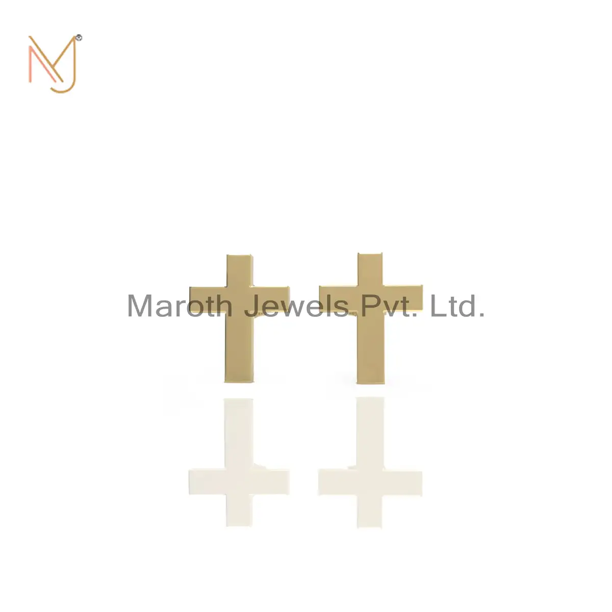 Wholesale 925 Silver Yellow Gold Plated Cross Earring Jewelry