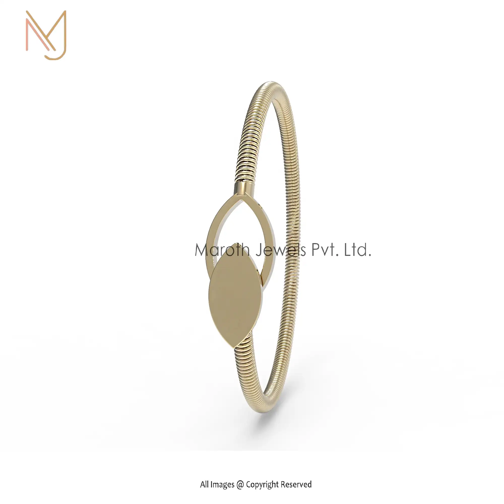 925 Silver Yellow Gold Plated Bangle Jewelry manufacturer
