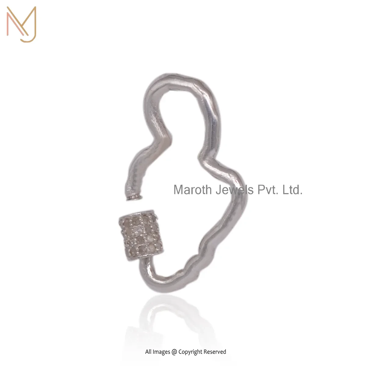 14K Yellow Gold Diamond Malibu Carabiner Lock Manufacturer