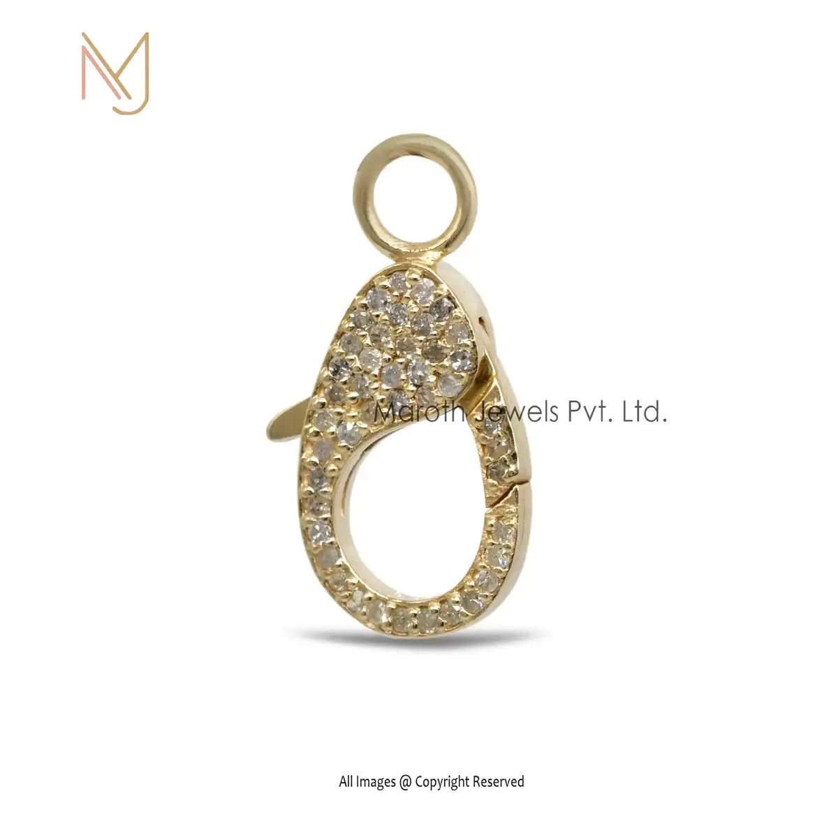 14K Yellow Gold Diamond Lobster Lock Manufacturer