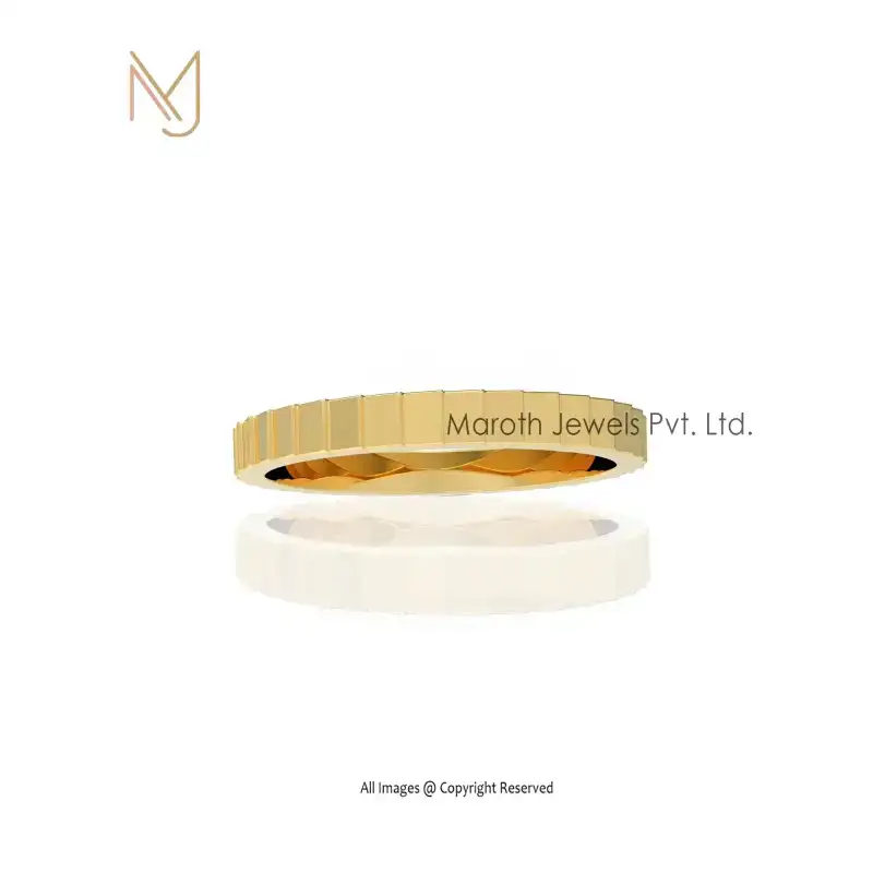 925 Sterling Silver Yellow Gold Plated Band Rings Jewelry Manufacturer
