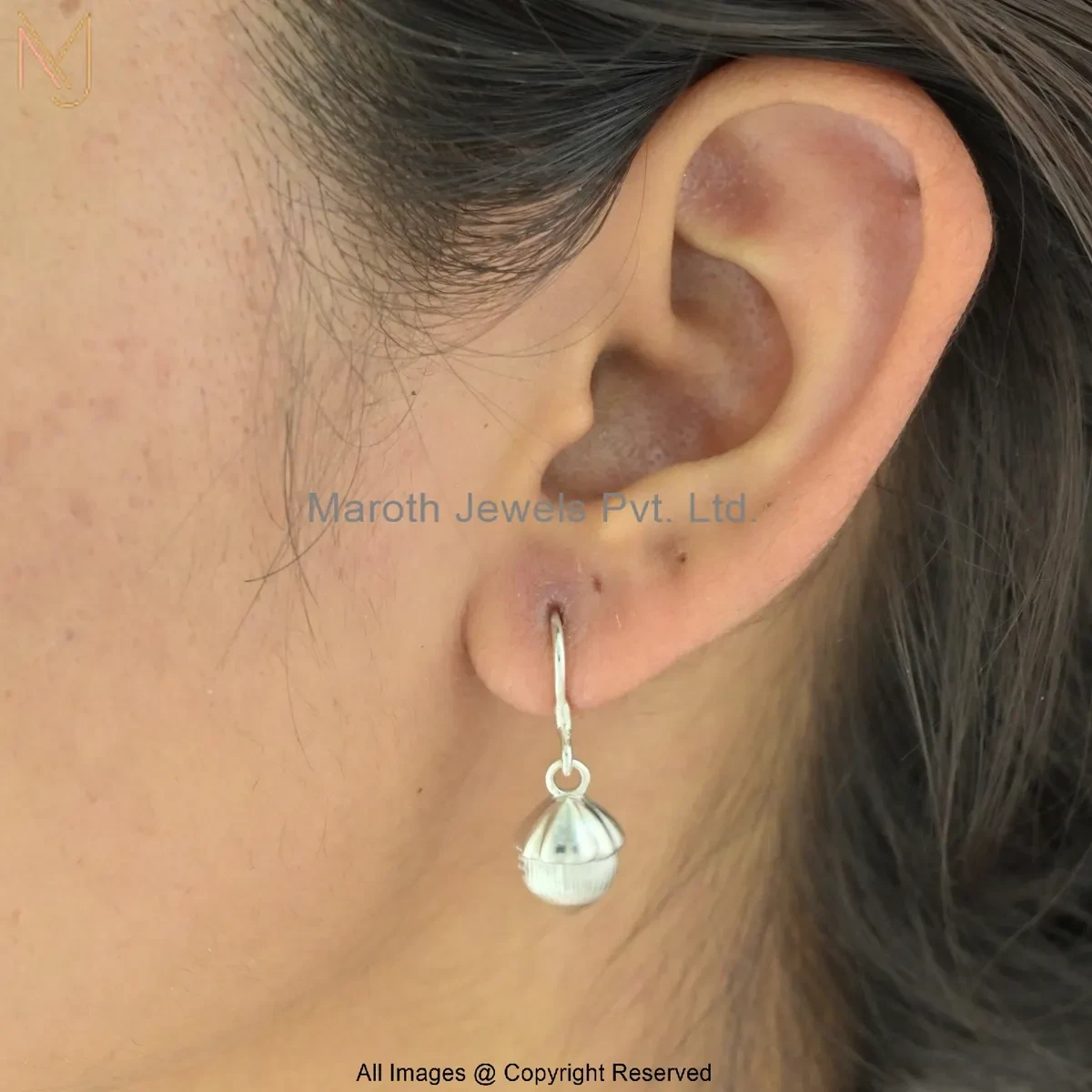 14K Rose Gold Squirrel & Acorn Charm Earrings Custom Jewelry