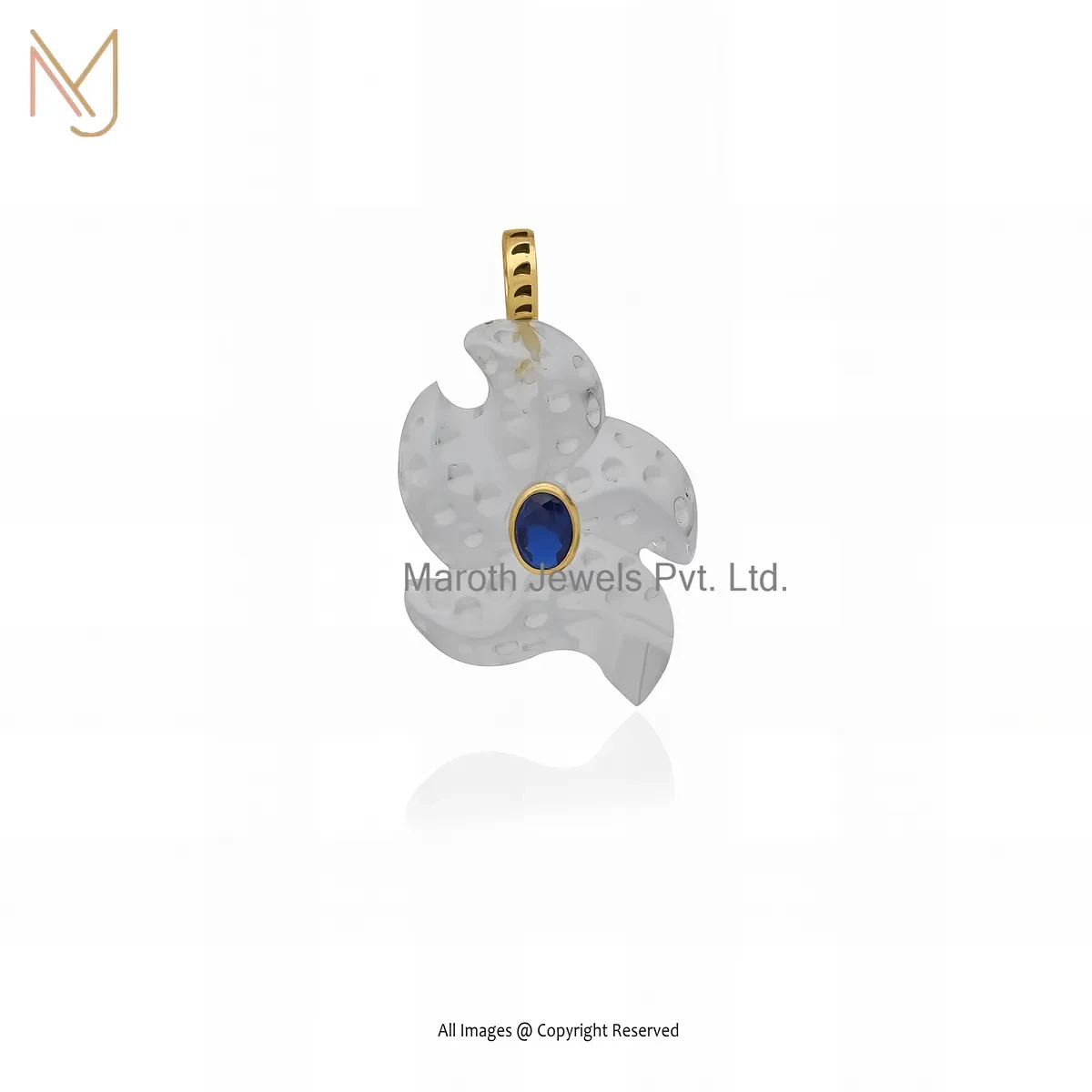 925 Silver Yellow Gold Plated Cubic Zircon Gemstone Starfish Pendant Manufacturer