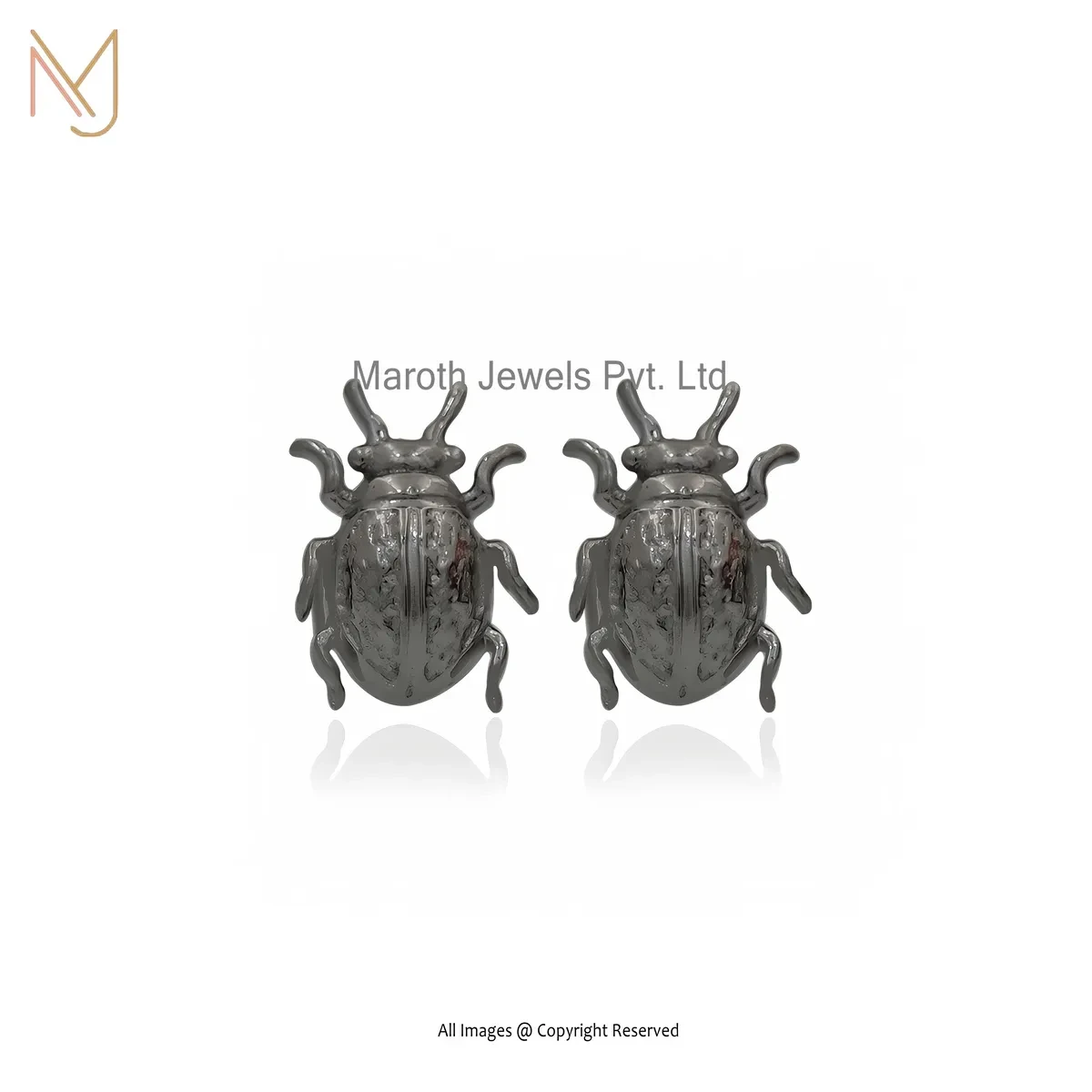 14K Yellow Gold Beetel Stud Earring Jewelry Supplier
