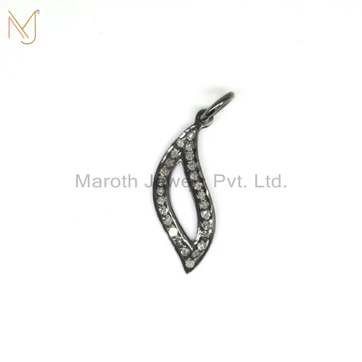 925 Silver Rhodium Plated Pave Diamond Round Charm Pendant Custom Jewelry