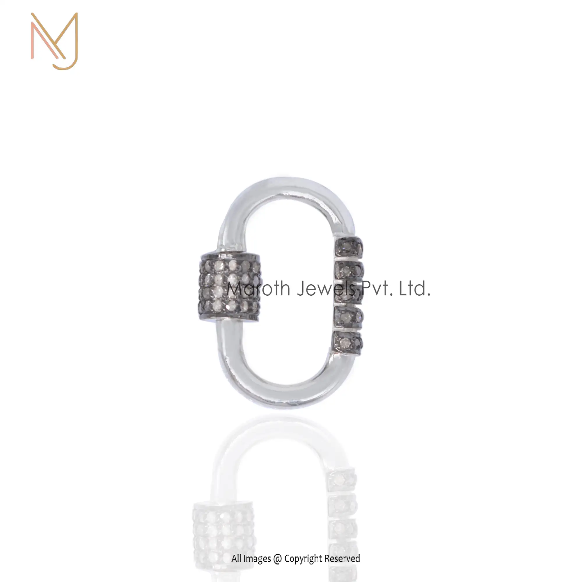 925 Silver Carabiner Lock Gemstone Jewelry Wholesale