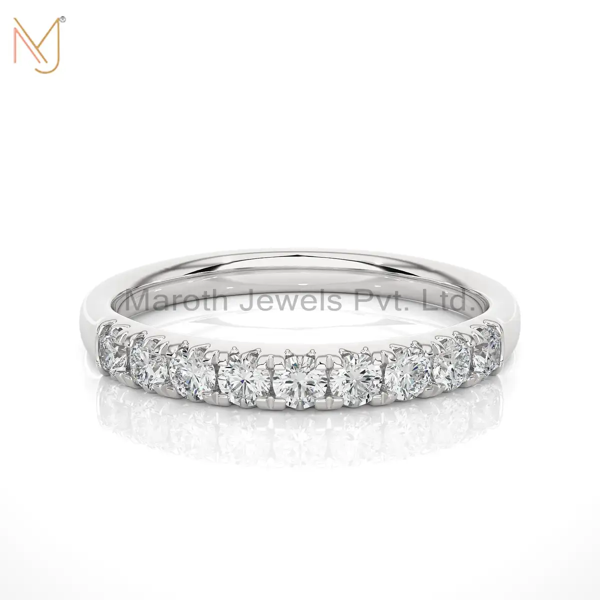 925 Silver Yellow Gold Moissanite Diamond Round Ring Wholesale