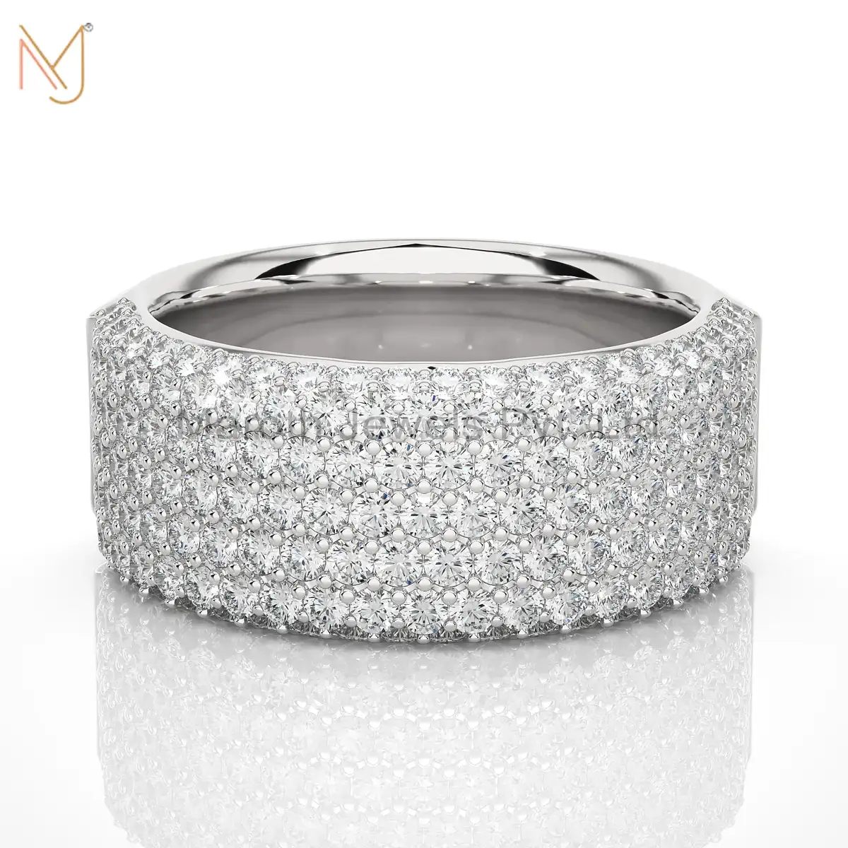 14K Yellow Gold Moissanite Diamond Round Ring Manufacturer