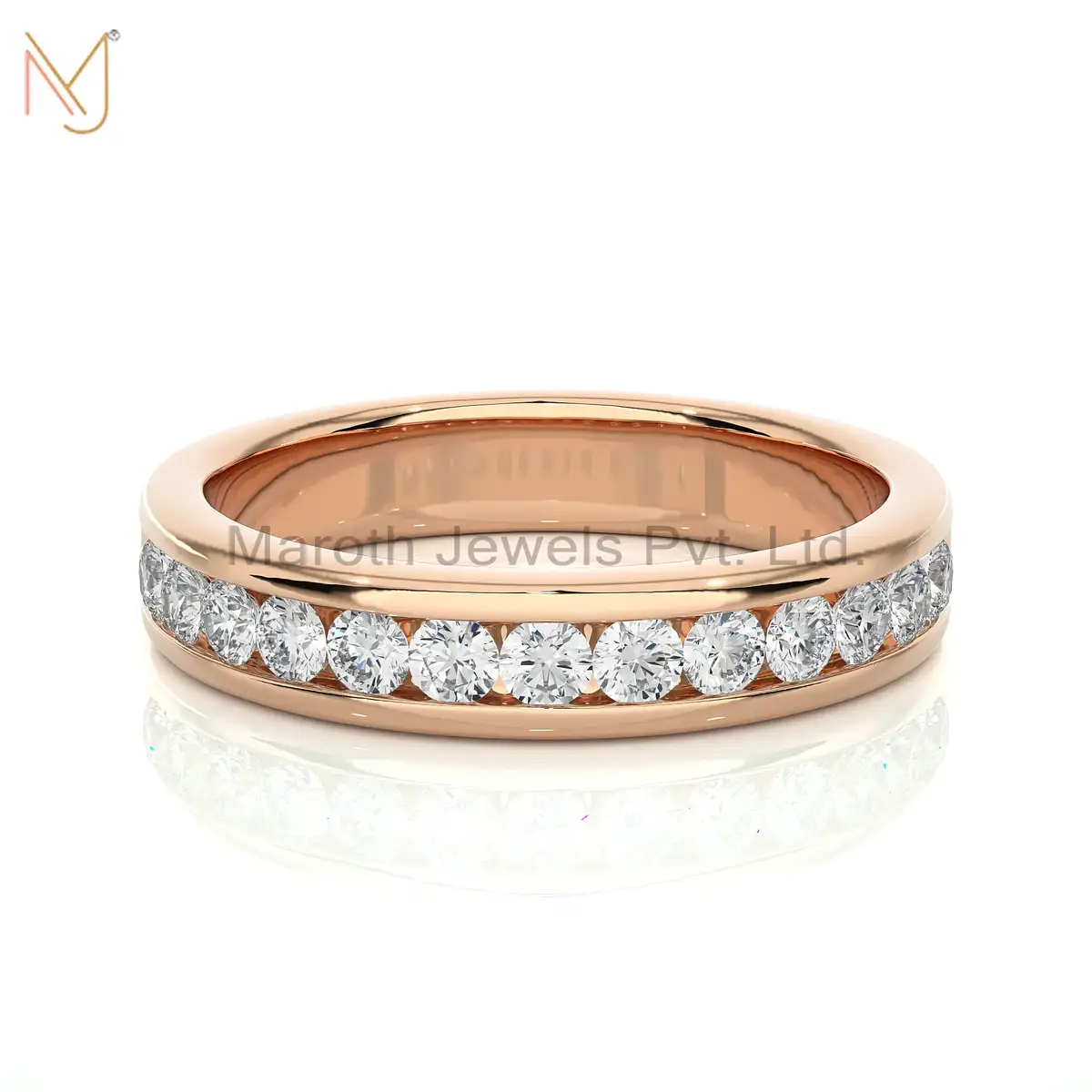 14K Yellow Gold Moissanite Diamond Round Ring Manufacturer