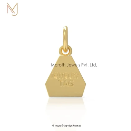 925 Silver Yellow Gold Plated Tag Pendant Jewelry Manufacturer