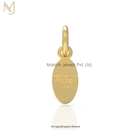 925 Silver Yellow Gold Plated Oval TAG Pendant Manufacturer