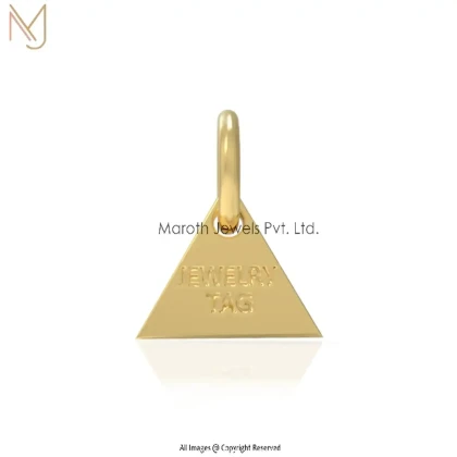 14K Yellow Gold TAG Pendant Handmade Jewelry Manufacturer