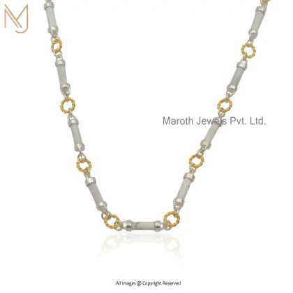 14k Yellow Gold Chain With Howlite Stone Necklace Manufacturer