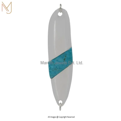 14k Yellow Gold High polish Lure Charms With Genuine Turquoise Stone Finding Jewelry USA