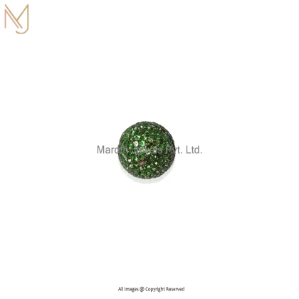 925 Sterling Silver Pave Setting Amethyst Gemstones Round Beads Finding Custom Jewelry