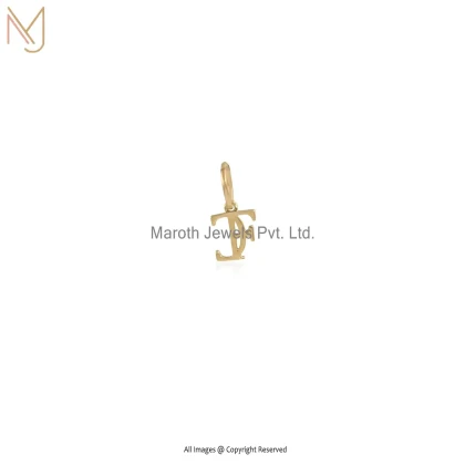 14K Yellow Gold Tag Charms Pendant Manufacturer