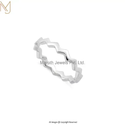 925 Sterling Silver Zig Zag Ring Jewelry Manufacturer