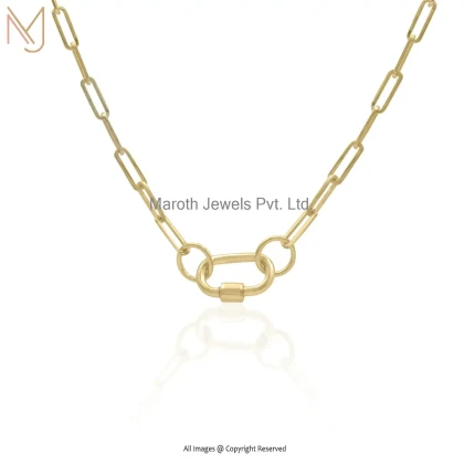 925 Silver Yellow Gold Plated Carabiner Lock Manufacturer