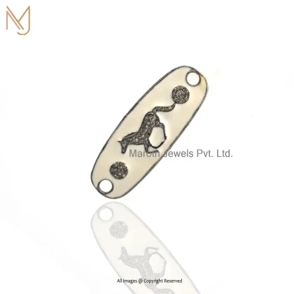 Wholesale 925 Silver Rhodium Plated Pave Diamond Horse Designer Enamel Pendant Jewelry