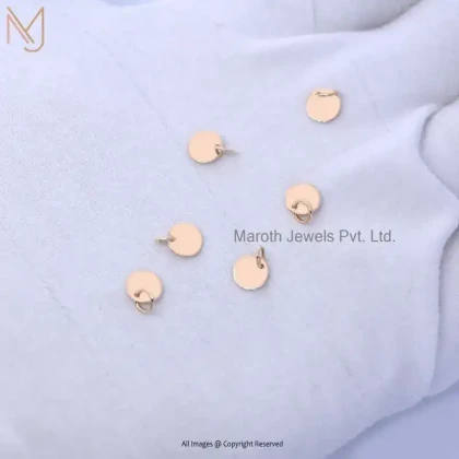 14K Yellow Gold Disc Loop Tag Pendant Manufacturer