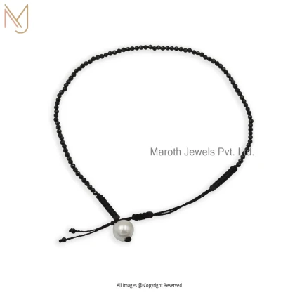 14K Yellow Gold Pearl Beads Anklet Custom Jewelry