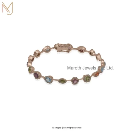 14K Yellow Gold Multi Diamond Tennis Bracelet Manufacturer